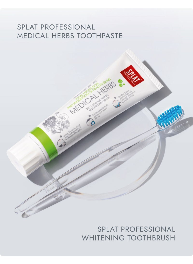 سبلات بروفيشنال ميديكال هيربس | جل معجون أسنان طبيعي | خبير العناية باللثة الحساسة ونفس منعش | البابونج وزيوت عطرية | عناية باللثة | يحتوي على الفلورايد | نباتي | 100 مل - Image 5